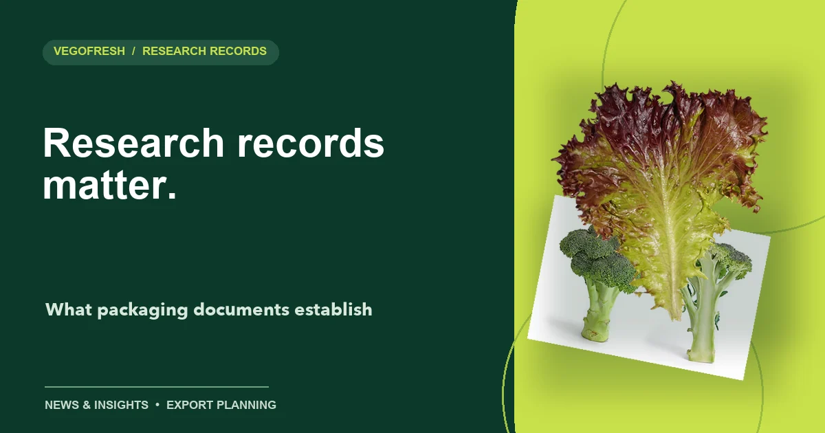 Lettuce and broccoli illustration with the headline Research records matter.